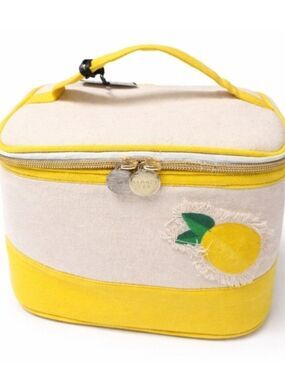 Dabney Lee Lemon Cosmetic Bag NWT Yellow Canvas Travel Makeup Case Cute Gift